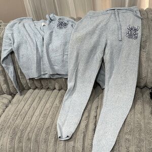 Disney Light Blue Knit Loungewear Set with Embroidered Character